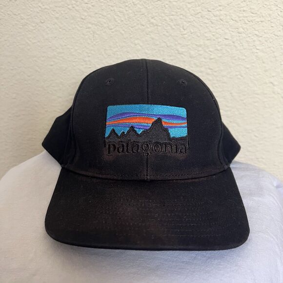 Patagonia Black Snapback Hat Cap Embroidered Logo Unisex (As Is) - Picture 3 of 5